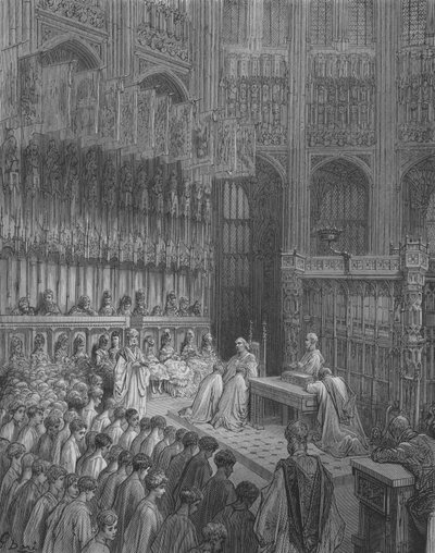 ウェストミンスターでの子供の確認 作： Gustave after Dore